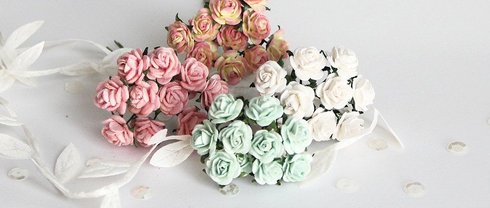 Paper flowers for hair accessories